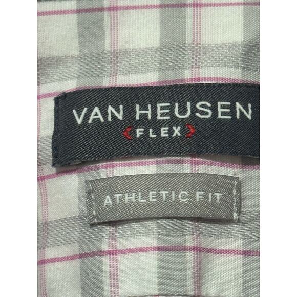 VAN HEUSEN Men's Long Sleeve Button Front Flex Shirt XL - Athletic Fit - 17 1/2 - Picture 2 of 5